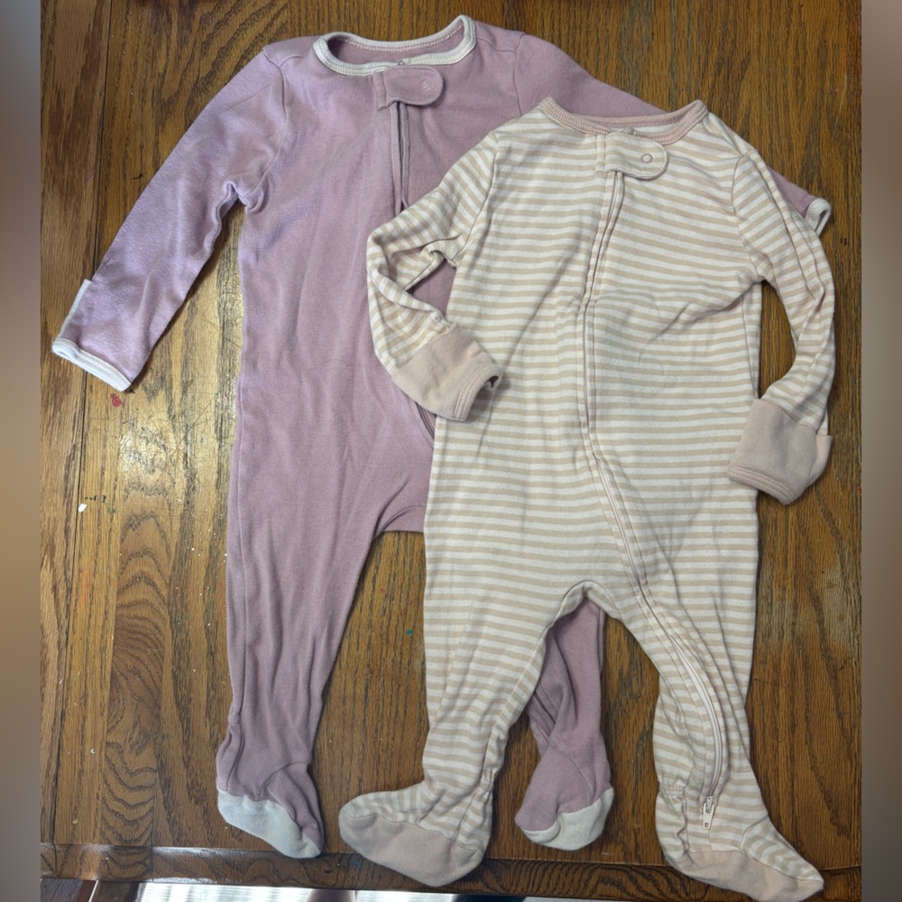 cloud island Mauve Pink Baby Footed Sleeper Set